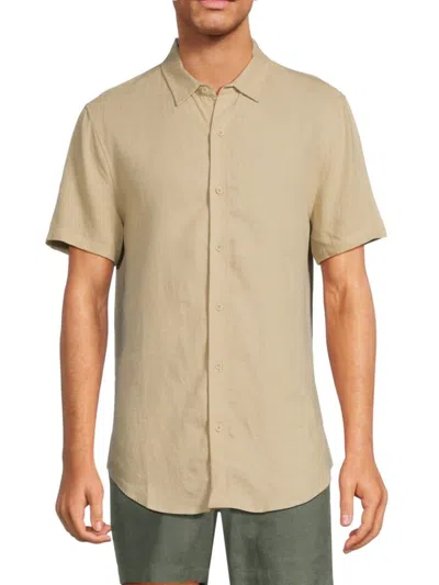 Onia Men's Linen Blend Shirt In Sand