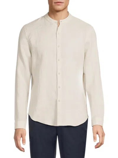 Onia Men's Linen Button-front Shirt In Stone