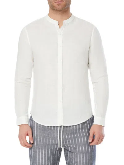 Onia Men's Linen Button-front Shirt In White