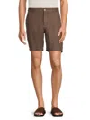 Onia Men's Linen Flat Front Shorts In Chocolate