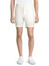 Onia Men's Linen Flat Front Shorts In White