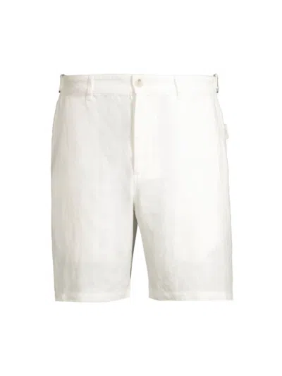 Onia Straight-leg Linen Shorts In White