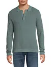 Onia Men's Long-sleeve Cotton Polo Shirt In Green