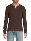 Onia Men's Long-sleeve Cotton Polo Shirt In Brown