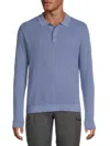 Onia Men's Long-sleeve Cotton Polo Shirt In Blue