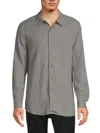 Onia Men's Long Sleeve Linen Blend Shirt In Charcoal Grey