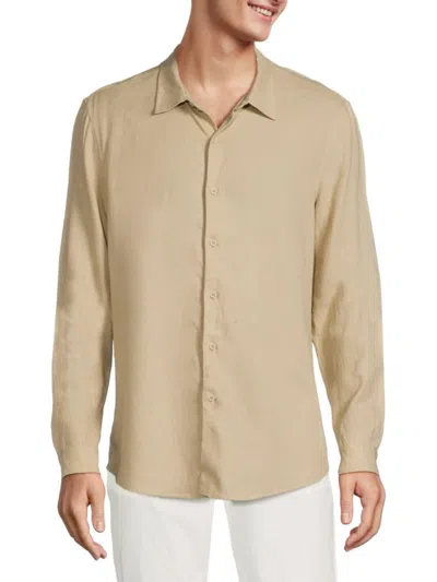 Onia Men's Long Sleeve Linen Blend Shirt In Sand