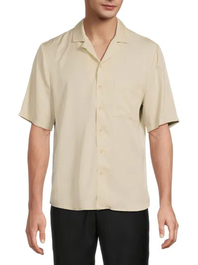 Onia Men's Patch Pocket Camp Shirt In Neutral