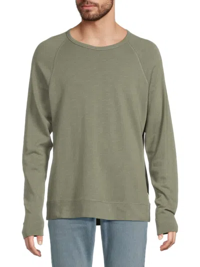 Onia Men's Raglan Crewneck Cotton Sweater In Green