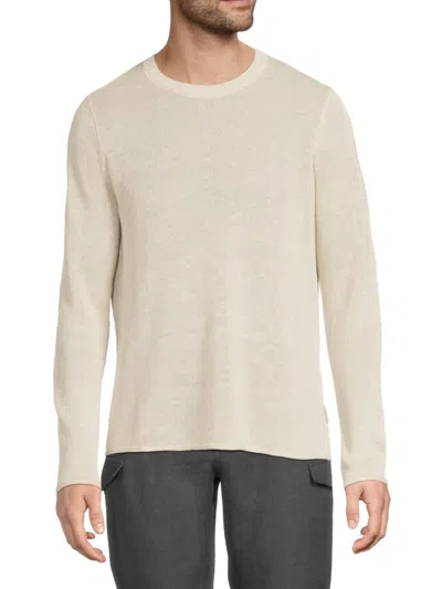 Onia Men's Ribbed Crewneck Linen T-shirt In Neutral