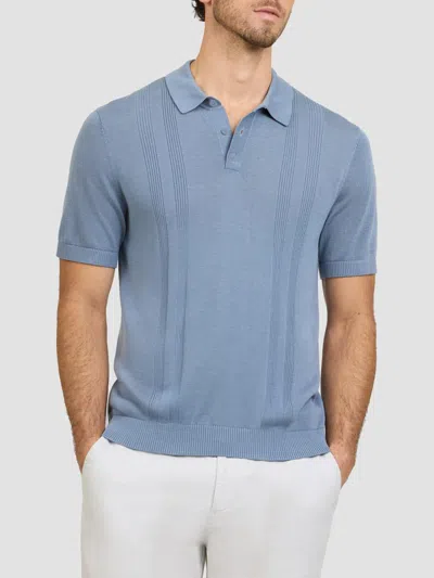 Onia Men's Rib-knit Polo Shirt In Blue