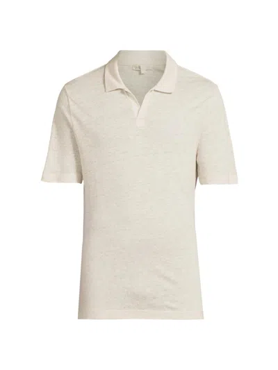 Onia Shaun Linen Polo In Deep Navy