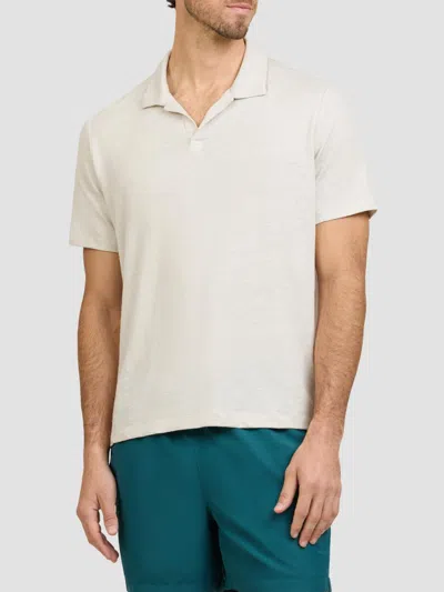 Onia Men's Shaun Stretch-linen Polo Shirt In White