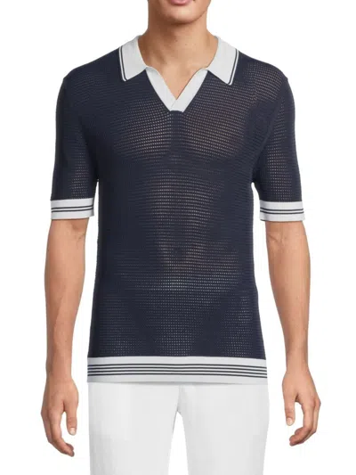 ONIA MEN'S SHEER KNIT POLO SHIRT