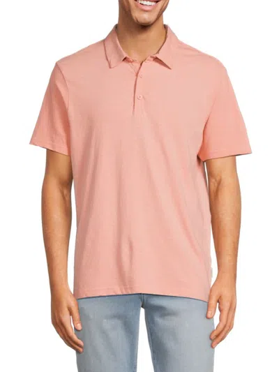Onia Men's Slub Solid Short Sleeve Polo In Dusty Pink