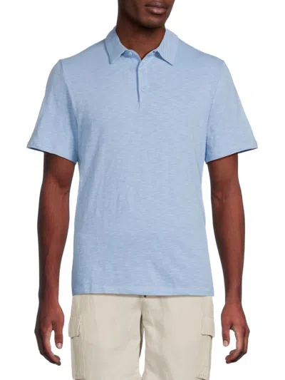 Onia Men's Slub Textured Cotton Polo Shirt In Blue