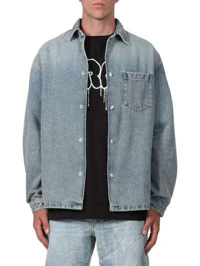 Onia Men's Snap Button Denim Shirt Jacket In Indigo