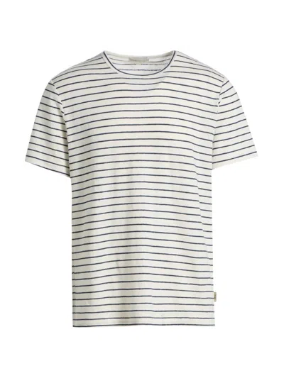 Onia Crewneck Stretch Linen T-shirt In Multi