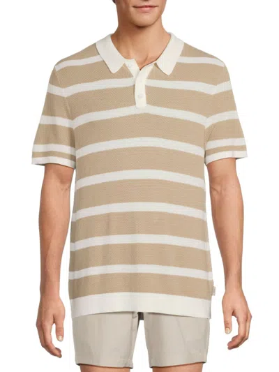 ONIA MEN'S STRIPED COTTON POLO SHIRT