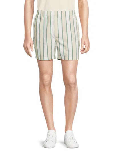 Onia Men's Striped Pajama Shorts In Green