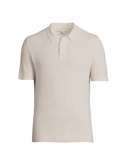 Onia Cotton Textured Knit Polo Shirt In Stone