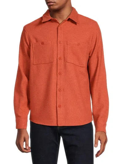 Onia Men's Wool Blend Shirt Jacket In Spiced Ginger