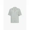 Onia Mens Sage Air Convertible Short-sleeve Linen-blend Shirt In Sage