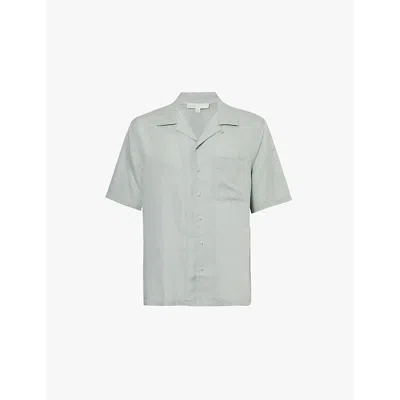 Onia Mens Sage Air Convertible Short-sleeve Linen-blend Shirt