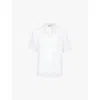 Onia Mens White Air Convertible Short-sleeve Linen-blend Shirt