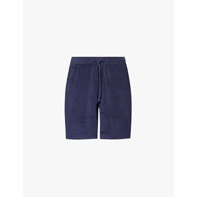 Onia Mens Deep Navy Towel Terry Cotton-blend Shorts