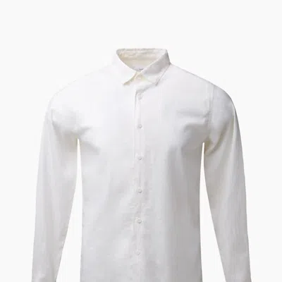Onia Mens Stretch Linen Long Sleeve Shirt In White