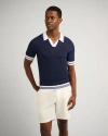 Onia Mesh Knit Polo In Blue