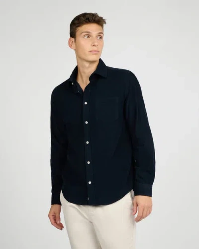 Onia Micro Cord Long Sleeve Button Down In Blue