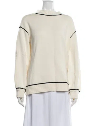 Pre-owned Onia Mock Neck Sweater In White