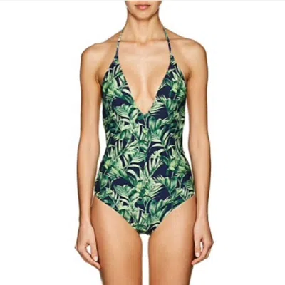 Onia Nina Plunging V-neck One-piece Swimsuit In Green