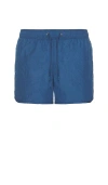 Onia Nylon Crinkle 4 Scallop Swim Trunk In Blue