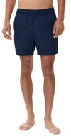 Onia Nylon Crinkle Swim Trunks 5 Deep Navy In Blue