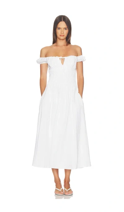 Onia Off Shoulder Midi Dress In White
