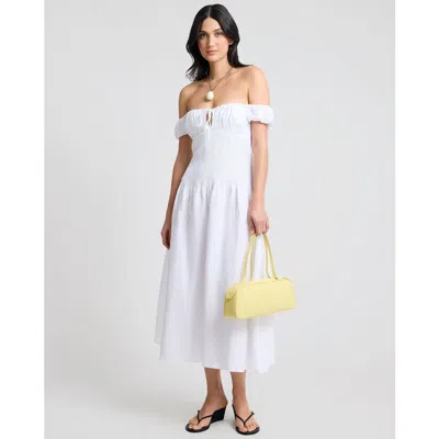 Onia Off-shoulder Midi Dress In White