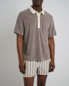 Onia Oversized Towel Terry Polo In Cinder/egret
