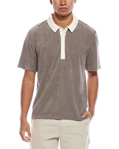 Onia Oversized Towel Terry Polo Shirt In Brown