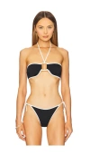 Onia Palermo Bikini Top In Black & White