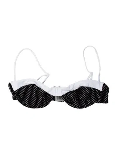 Pre-owned Onia Polka Dot Print Top In Black