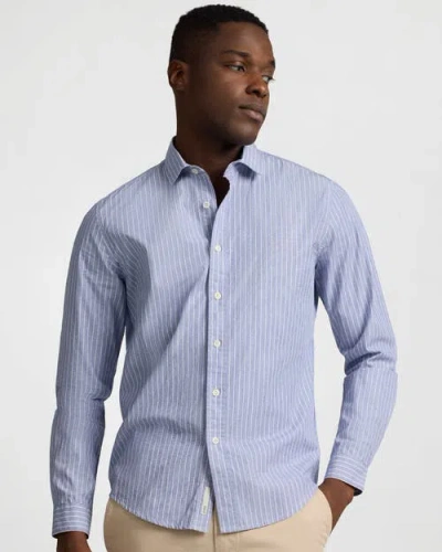 Onia Poplin Button Down Long Sleeve Shirt In Blue