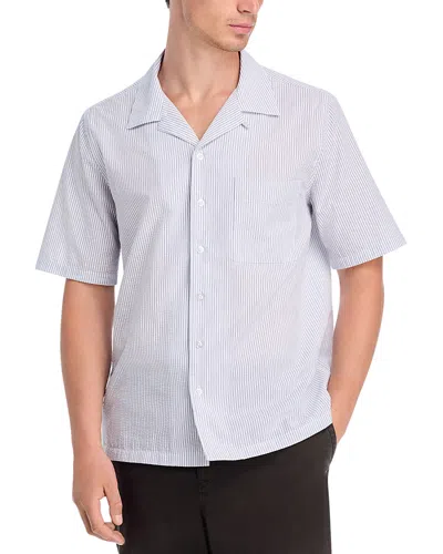 Onia Poplin Seersucker Convertible Vacation Shirt In White
