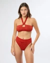 Onia Poppy Bikini Top In Dark Red
