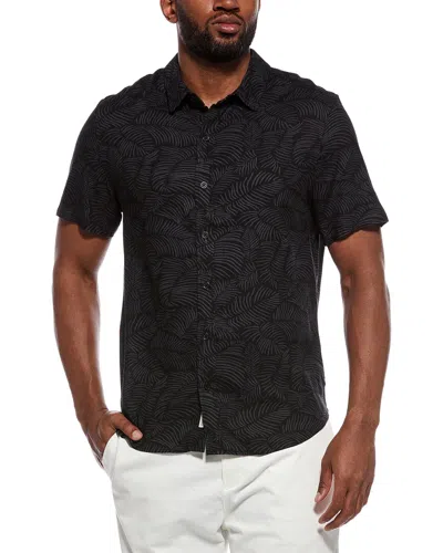 Onia Printed Linen-blend Shirt In Black