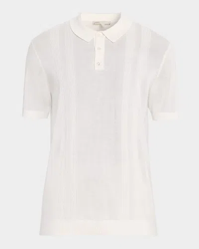 Onia Rib-knit Polo Shirt In White