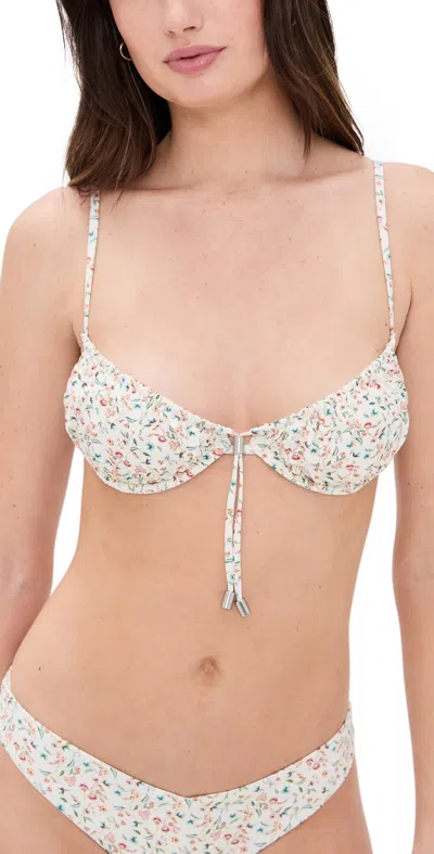 ONIA ROSE BIKINI TOP WHITE MULTI