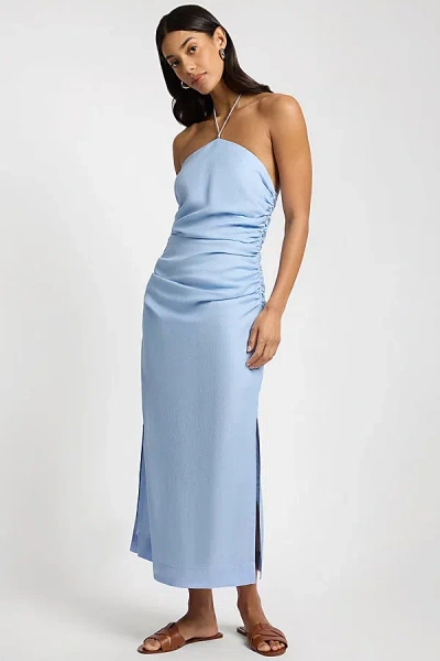 Onia Ruched Halter Dress In Sky, Women's At Urban Outfitters In Blue